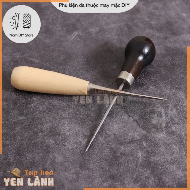 Cây Dùi Lỗ Móc May Cán Gỗ Cao Cấp Dụng Cụ Sửa Làm Đồ Da Túi Xách Giày Dép Thủ Bóp Ví Công Handmade DIY