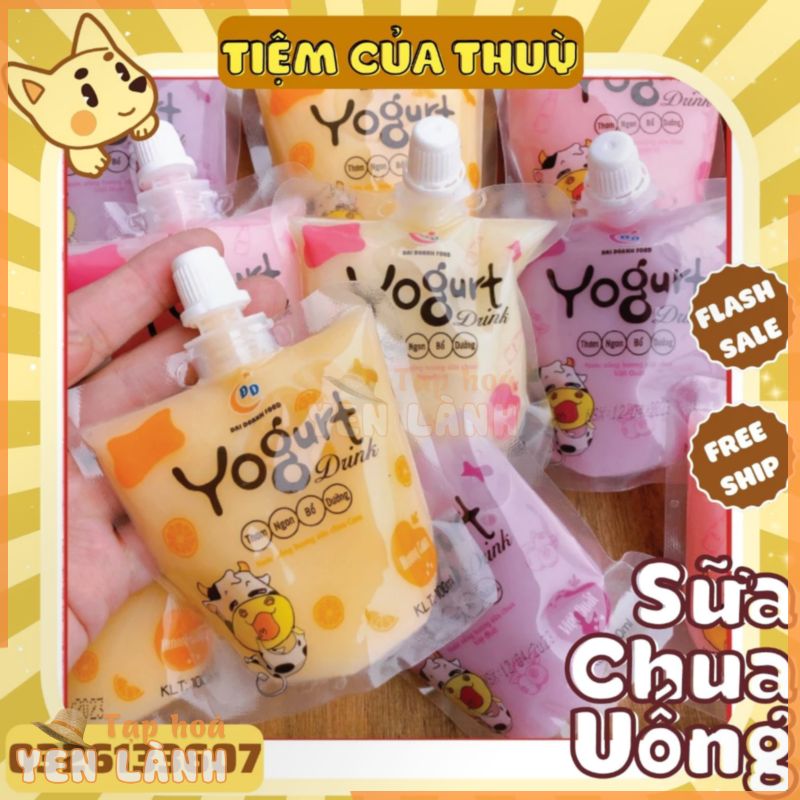 Túi Nước Sữa Chua Trái Cây Yogurt 4 Vị, Sữa Chua Uống Giải Nhiệt, đồ ăn vặt, Bà Tuyết Diamond