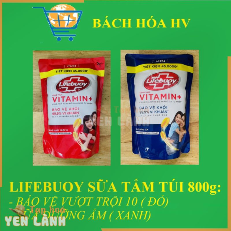 LIFEBUOY Sữa tắm túi 800g – BACH HOA HV