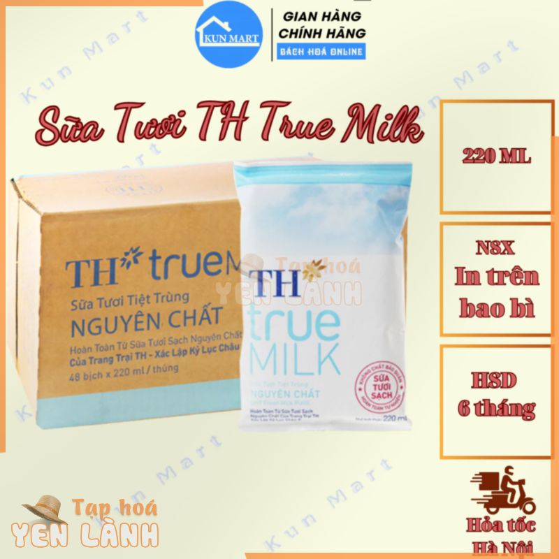 Sữa Tươi TH True Milk Túi 220ml