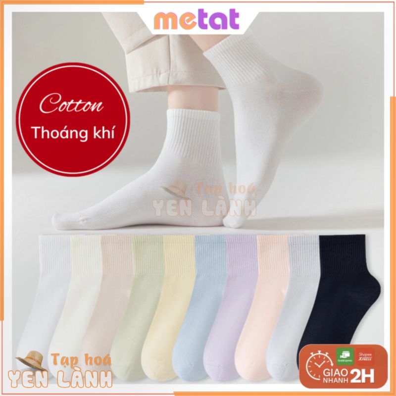 Tất Nữ Cổ Ngắn Hàng Cao Cấp, Vớ Đi Giày Thể Thao Chất Cotton Borip Siêu Mềm Mịn, Đi Nhẹ Thoáng – Mê Tất Official