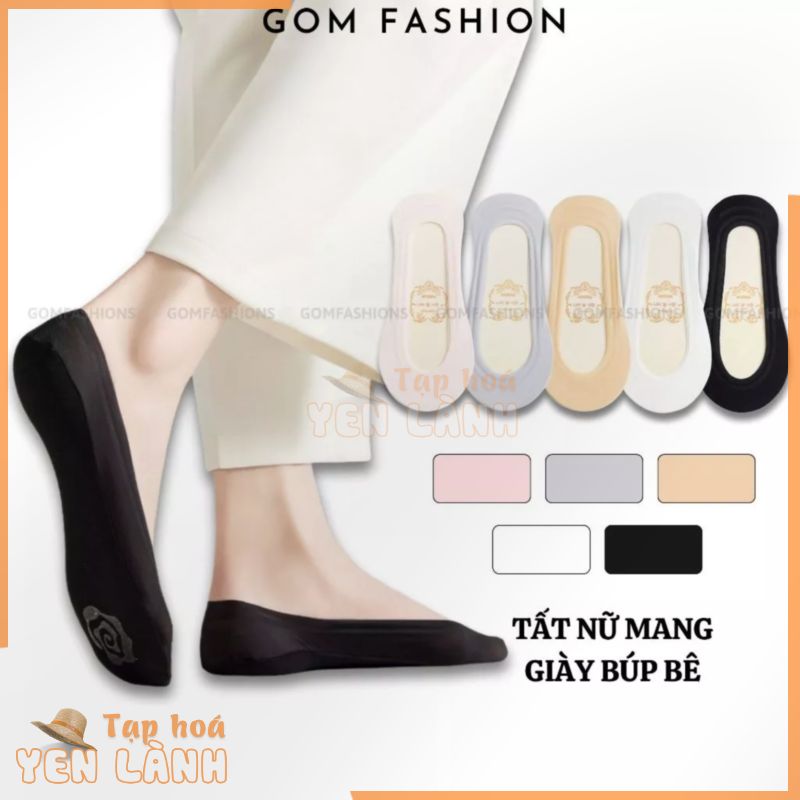 Vớ mang giày búp bê có đệm cao su chống trượt GOMTAT, tất lười nữ có viền silicone chống tuột gót  – TNBB-1DOI