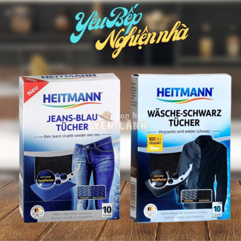 [HCM] Giấy giặt HEITMANN nhuộm đen, nhuộm jeans, tẩy trắng, giữ màu cho mọi loại quần áo