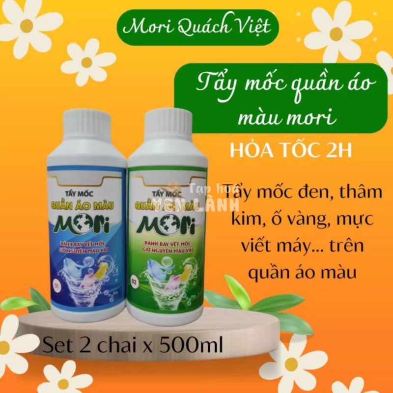 Tẩy mốc quần áo màu MORI, TẨY SẠCH MỐC trên quần áo mà không làm phai màu