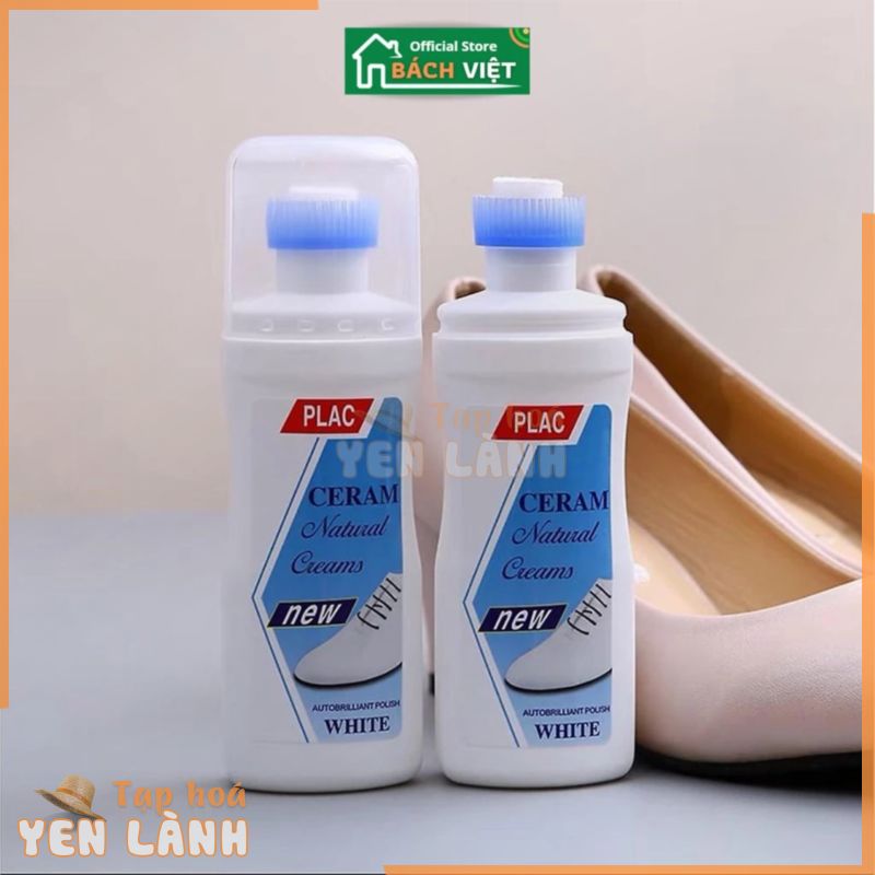 Chai tẩy trắng giày, dép, túi xách Plac – Tẩy ố mốc vết bẩn trên các chất liệu da siêu sạch có sẵn bàn chải.