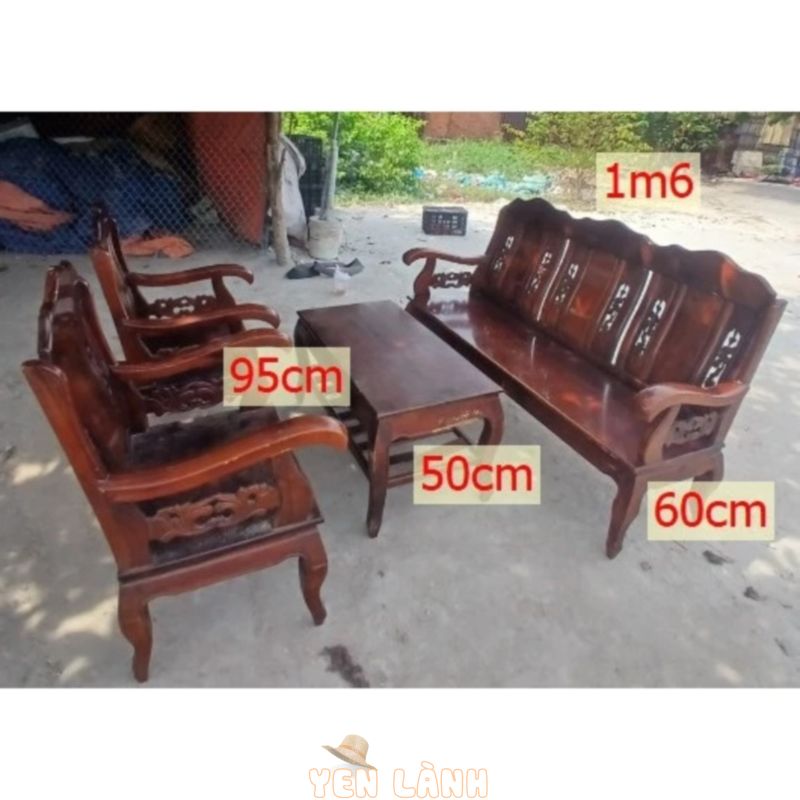 Sofa gỗ, bàn ghế gỗ tự nhiên phòng khách, sa lông gỗ tự nhiên dày dặn xài bền bỉ, bàn ghế gỗ kiểu xưa thanh lý