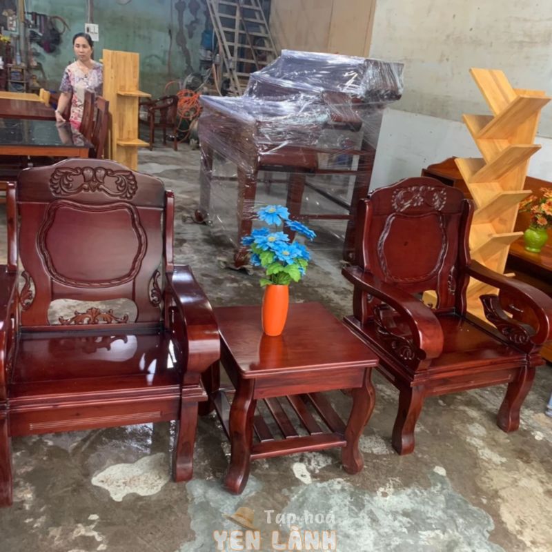 Bộ bàn trà, bàn ghế sofa gỗ tự nhiên – hàng thanh lý