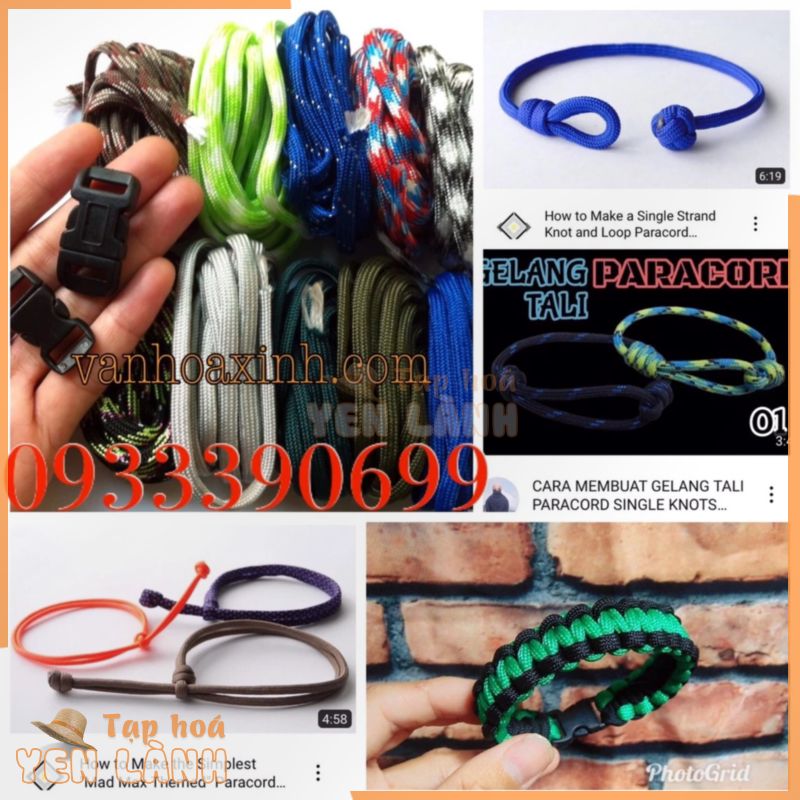 Dây dù đan thắt VÒNG TAY NAM paracord 5mm vòng sinh tồn cho nam giới