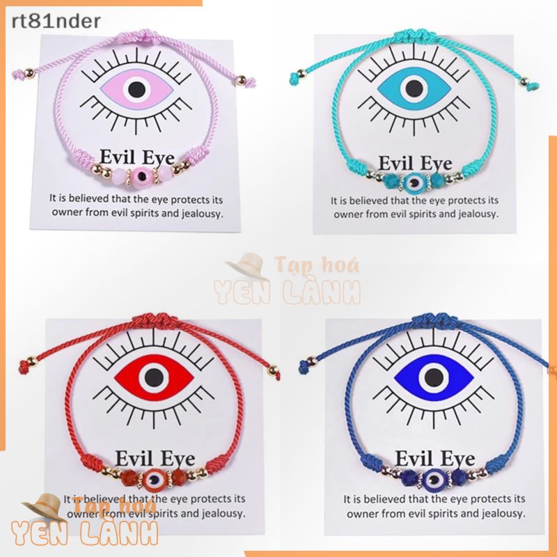 Rt thổ nhĩ kỳ lucky evil eye vòng tay cho phụ nữ làm bằng tay bện cườm nút thắt dây vòng tay bên tình bạn cặp đôi trang sức may mắn n