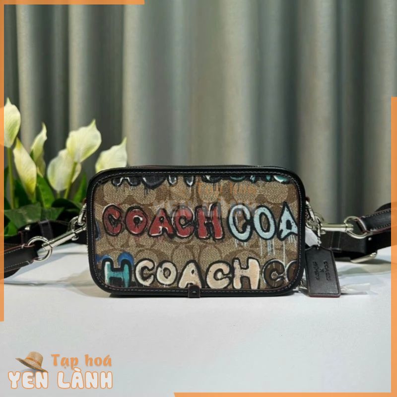 ✨✨Coach X Mint + Serf Wyatt Crossbody In Signature Canvas✨✨CM116 Túi coach camera hoạ tiết thương hiệu cực sang