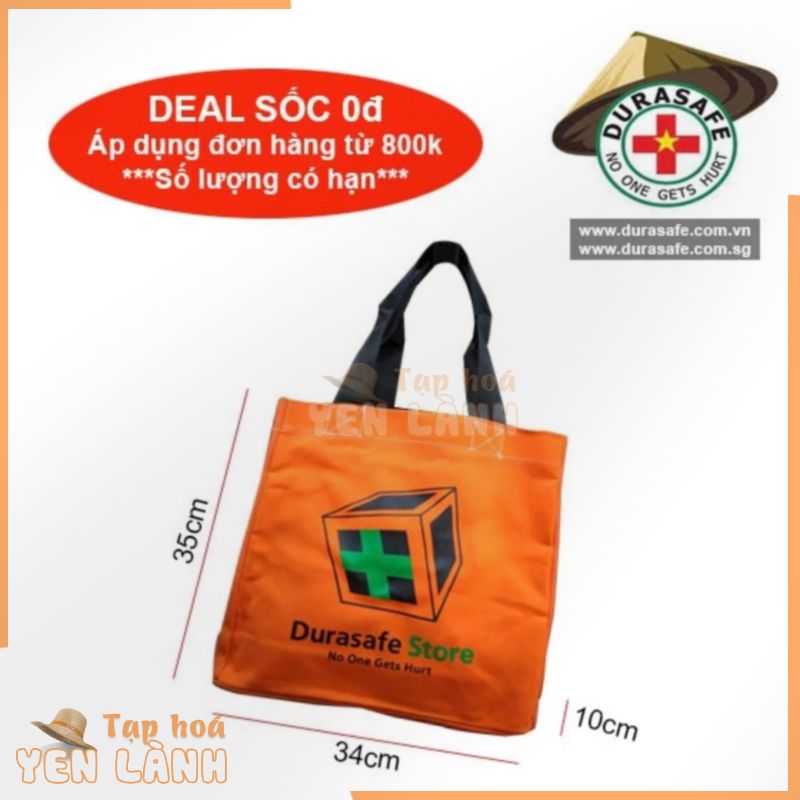 Túi xách Shopping Bag chất liệu Kaki Bố Dày Cao Cấp thương hiệu Durasafe Singapore