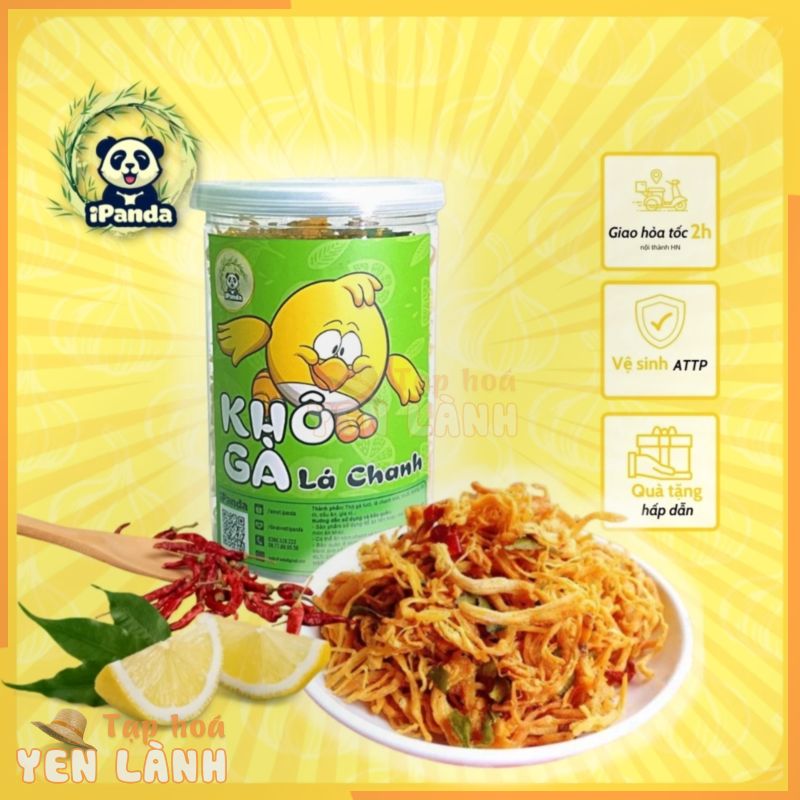 [Mua 2 tặng 1 gói cơm cháy 80gr] Khô gà lá chanh 200g thơm ngon cay vừa, hợp túi tiền – Vua ăn vặt iPanda – ăn là thích