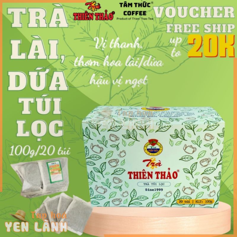 Trà hộp túi lọc Thiên Thảo(lài/dứa) 100gr/20tép ĐẶC SẢN ĐÀ LẠT_HÀNG CÔNG TY