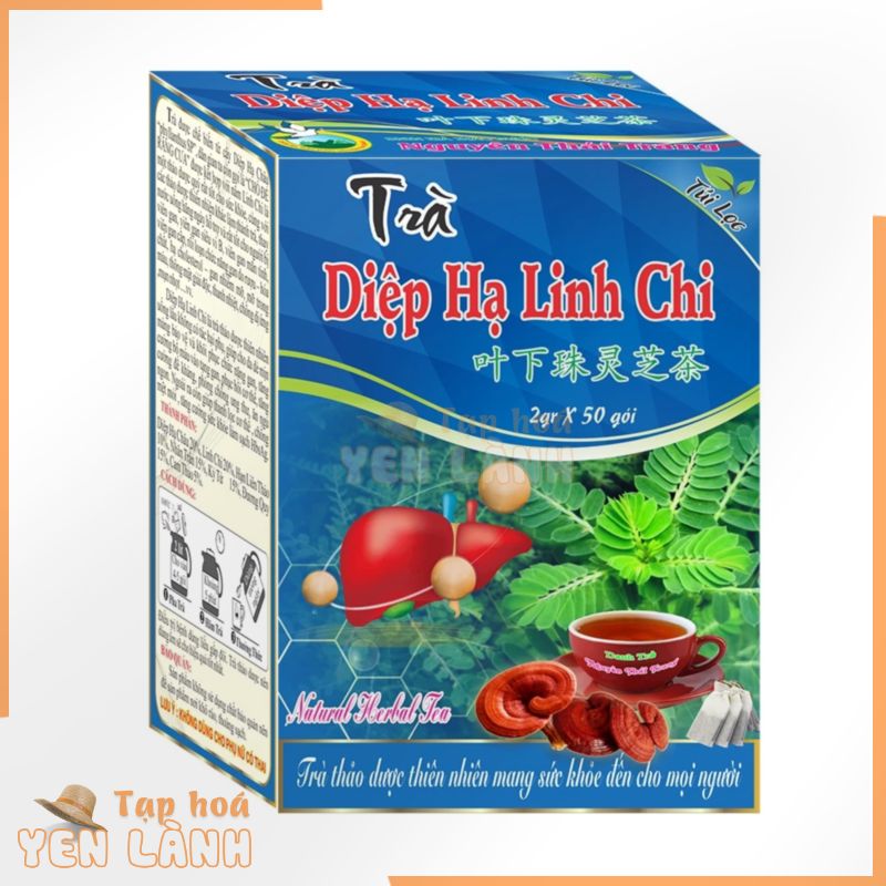 Trà Diệp Hạ Linh Chi (Hộp 50 Túi Lọc x 2g) – Hỗ Trợ Viêm Gan B , Mỡ Máu- Nguyên Thái Trang – Thảo Dược Thiên Nhiên