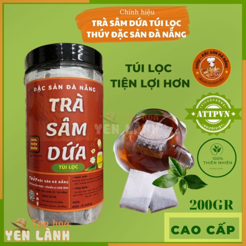 Trà Sâm Dứa Túi Lọc chính hiệu Thúy Đặc Sản Đà Nẵng 200gr thơm ngon ngọt mát tiện lợi cho người bận rộn