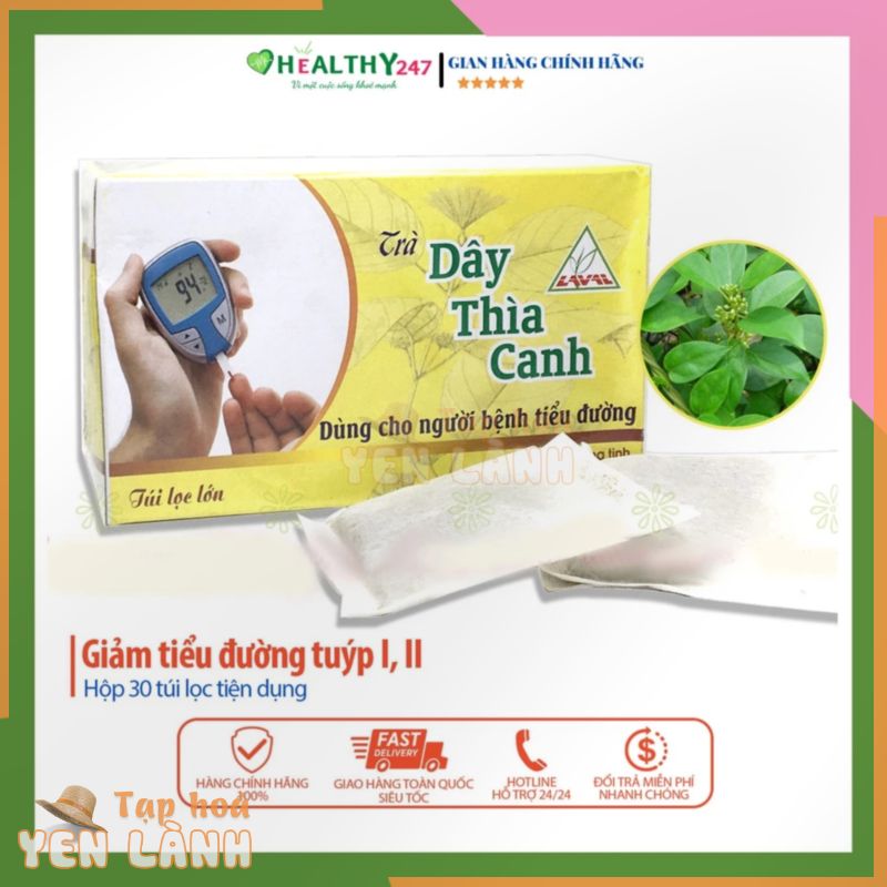 Trà dây thìa canh Lava gói 150g 30 túi lọc tốt cho người bệnh tiểu đường Healthy247