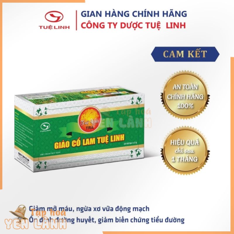 ✅Trà Giảo Cổ Lam Tuệ Linh [Chính hãng] – Hỗ trợ Phòng ngừa Bệnh Tim Mạch, Tiểu Đường, Mỡ Máu – Hộp 25 túi lọc