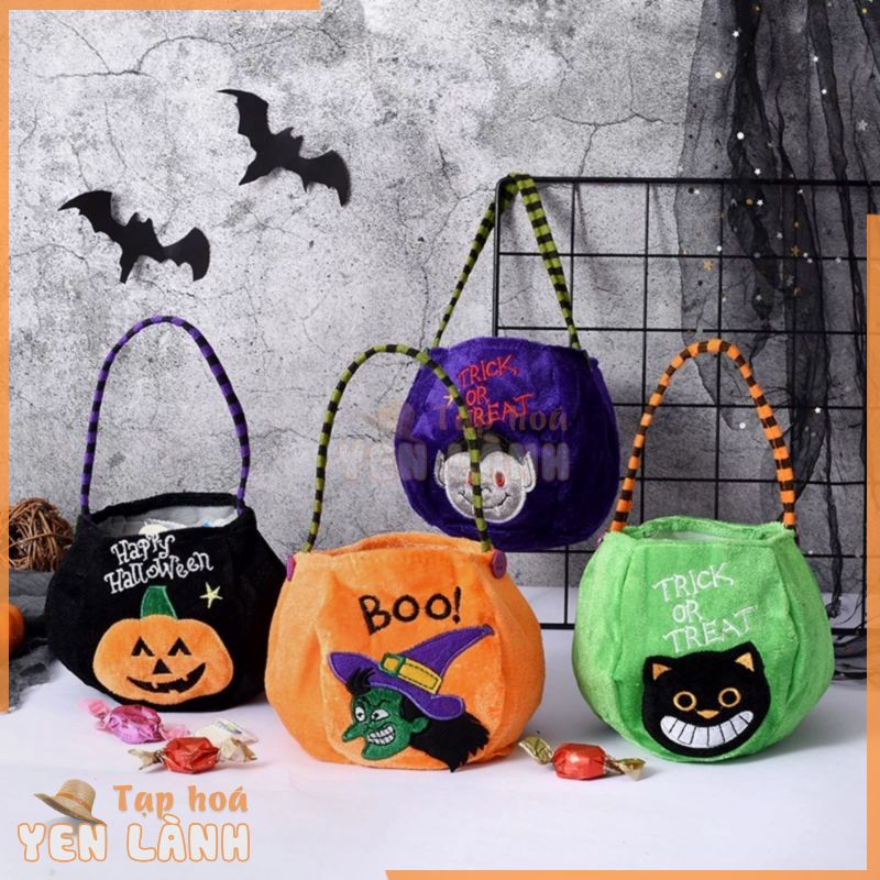 Dễ thương Halloween xách tay Pumpkin Bag Trick or Treat Kids Kẹo Bag Halloween Quà tặng vui vẻ Pumpkin ba lô túi vai