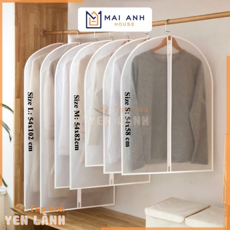 Túi bọc quần áo chất liệu vải Nonwoven độ bền cao + màng PE/EVA trong suốt giúp dễ nhận biết quần áo Mai Anh House MA37