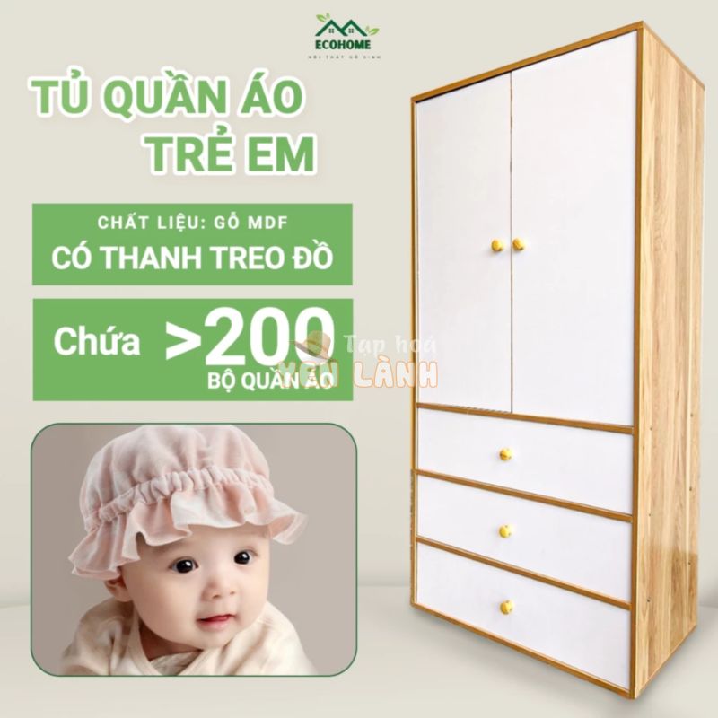 Tủ Quần Áo Trẻ Em Đa Năng – Tủ Đựng Đồ Bằng Gỗ MDF Tủ Nhỏ 5 Cánh Cao Cấp Tiện Lợi