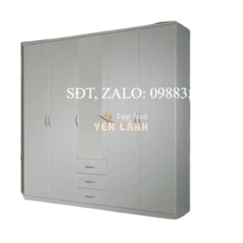 TỦ QUẦN ÁO GỖ ÉP MDF RỘNG 200CM MẦU TRẮNG