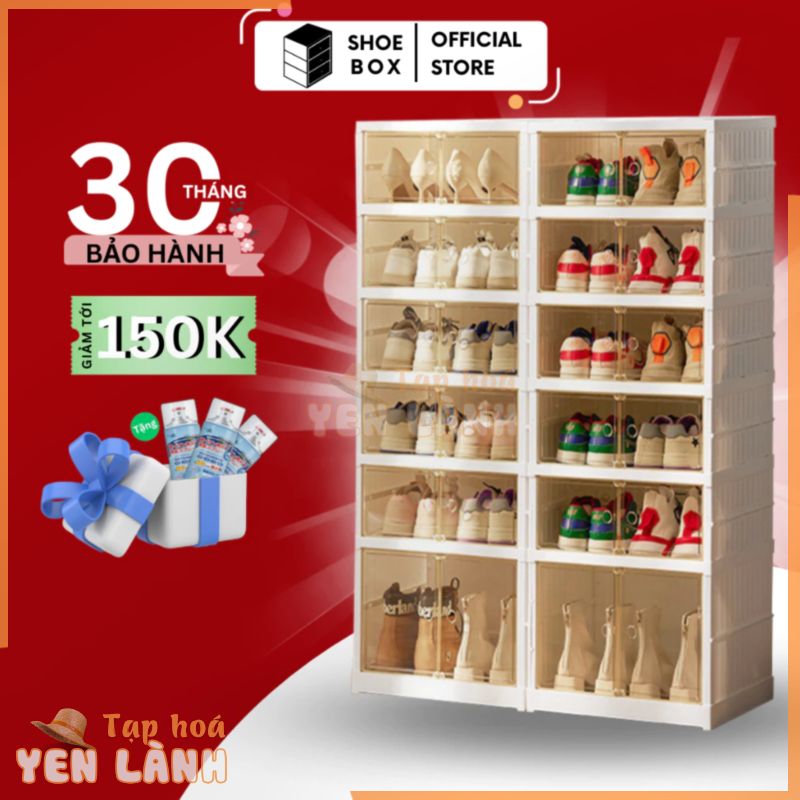 Tủ Giày Thông Minh SHOE BOX 6 Tầng 9104-5-1G Gấp Gọn Tiện Lợi [ BẢO HÀNH 3 NĂM ], Hộp Đựng Giày Bằng Nhựa Cao Cấp