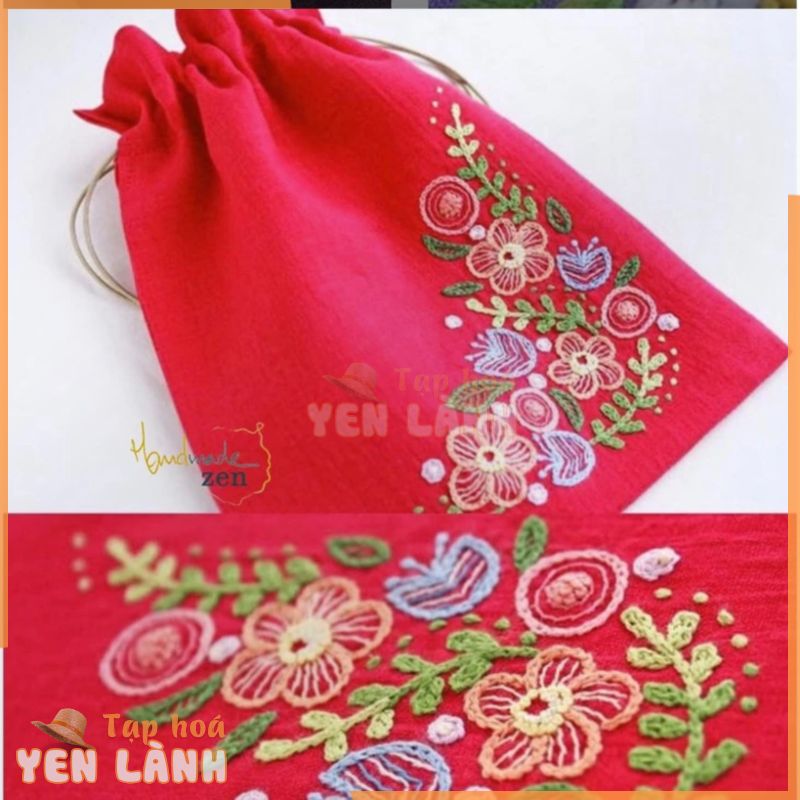 Bộ Nguyên liệu tự làm Túi Tote Mini Thêu tay KIT DIY – Tự Thêu May Embroidery Phong cách Nhật Bản – Zen Handamde