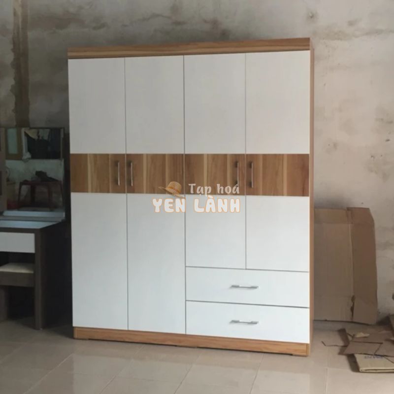 Tủ 4 cánh gỗ công nghiệp mdf