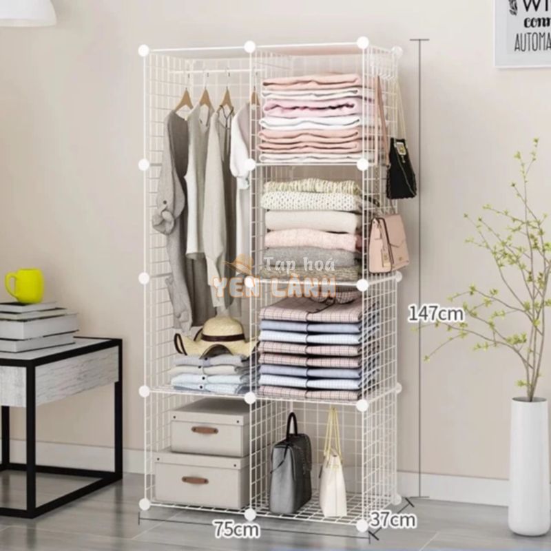 Combo 8 Ô TỦ KỆ LƯỚI GHÉP SẮT ĐỂ ĐỒ, ĐỂ SÁCH, QUẦN ÁO, DECOR, TRƯNG BÀY