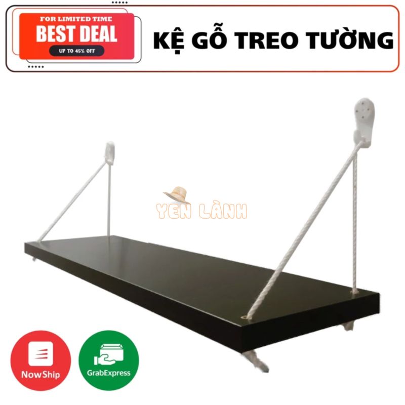 Kệ gỗ, Kệ gỗ Treo, Kệ gỗ treo tường Hàn Quốc hàng xịn kích thước 40cm x 15cm kệ trang trí