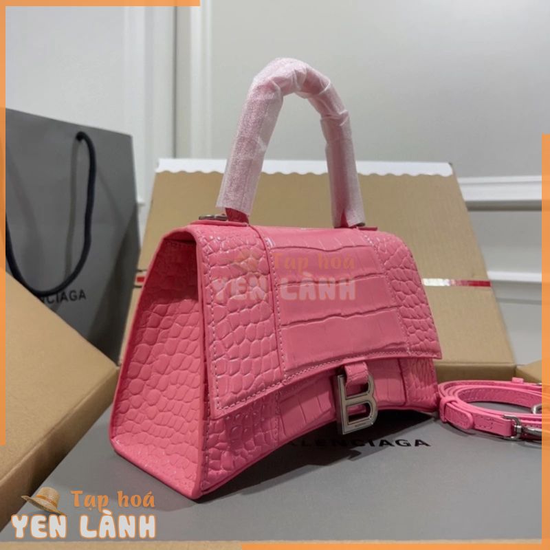 Túi xacha balenciaga size 23 cm màu hồng, túi full box, da thật cực đẹp.