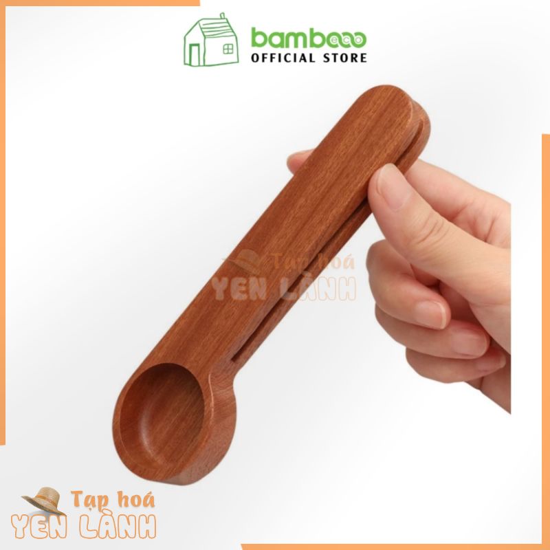 Thìa gỗ đa năng BAMBOOO ECO kẹp miệng túi thực phẩm dùng trong nhà hàng khách sạn gia đình thân thiện môi trường