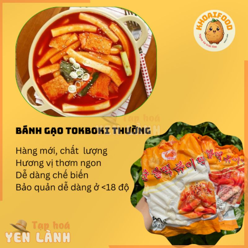 Bánh gạo Hàn Quốc tokbokki dễ chế biên cực tiện lợi, làm lẩu, chiên rán đều ngon ( túi 500gr )