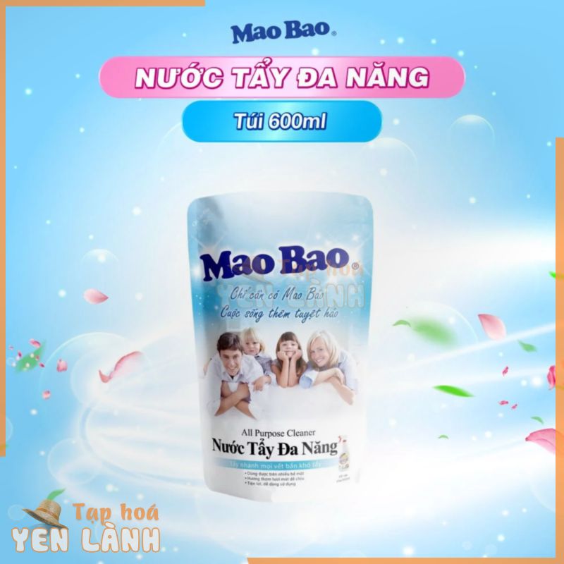 Nước Tẩy Đa Năng Mao Bao túi 600ml tẩy nhà bếp, tẩy vết ố, tẩy dầu mỡ, gỉ sét trên mặt kính, gạch men, mùi thơm tươi mát