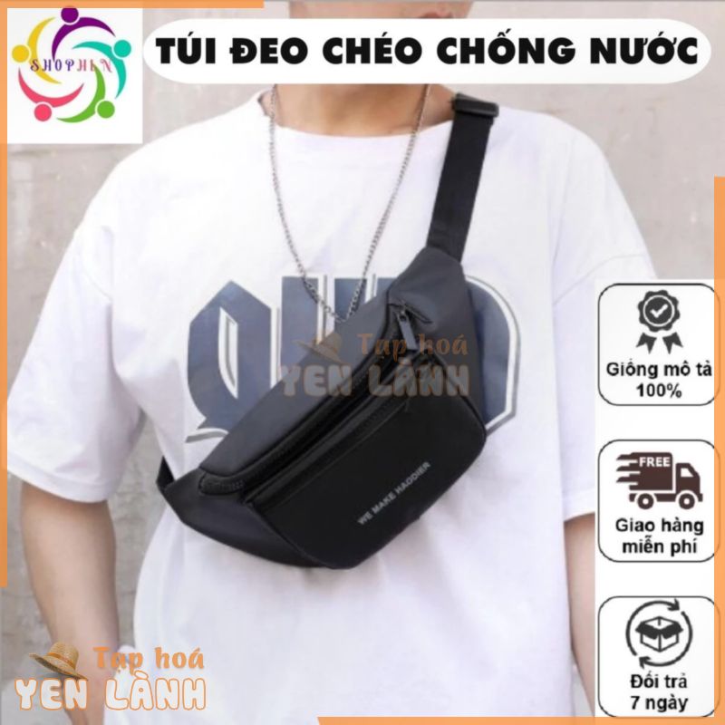 Túi đeo chéo nam nữ chất liệu vải Da Mềm chống thấm nước phong cách Hàn Quốc – Túi bao tử Unisex