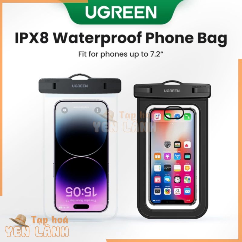 Túi đựng điện thoại chống nước UGREEN 7.2 inch IPX8 cho iPhone 14 13 12 Pro Max Vỏ bảo vệ Túi bơi đa năng