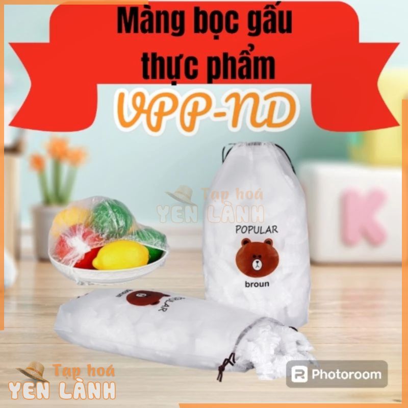 COMBO 100 CÁI MÀNG BỌC THỰC PHẨM GẤU. TÚI BỌC THỰC PHẨM AN TOÀN CHẤT LƯỢNG BẢO QUẢN THỨC ĂN GỌN GÀNG