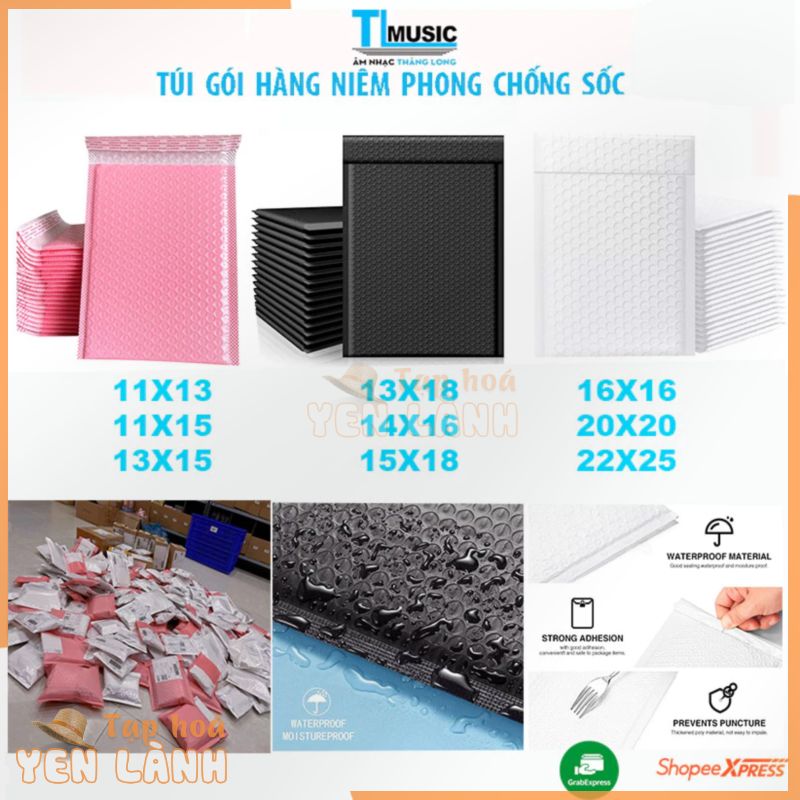 (GIAO HỎA TỐC HÀ NỘI)COMBO 50 Túi Đóng Hàng Chống Sốc Túi Có Lót Bóng Khí Tiện Lợi KT 1111 1113 1315 1416 1318 151