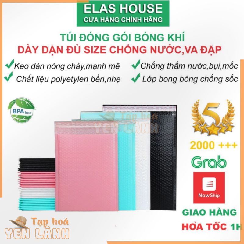 Túi Gói Hàng Niêm Phong Elas House Túi Bóng Khí Chống Sốc Chống Nước Hồng Đen Xanh Giá Rẻ Đủ Size