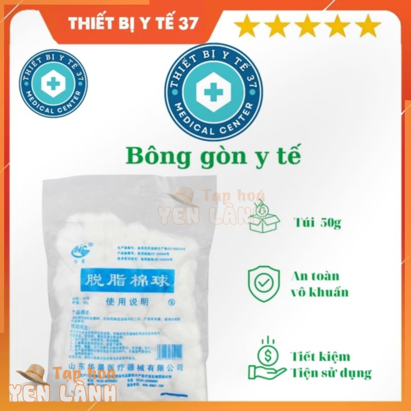 Bông Gòn Viên Y Tế – Tiện lợi – An Toàn – Vô Khuẩn – Túi 50g