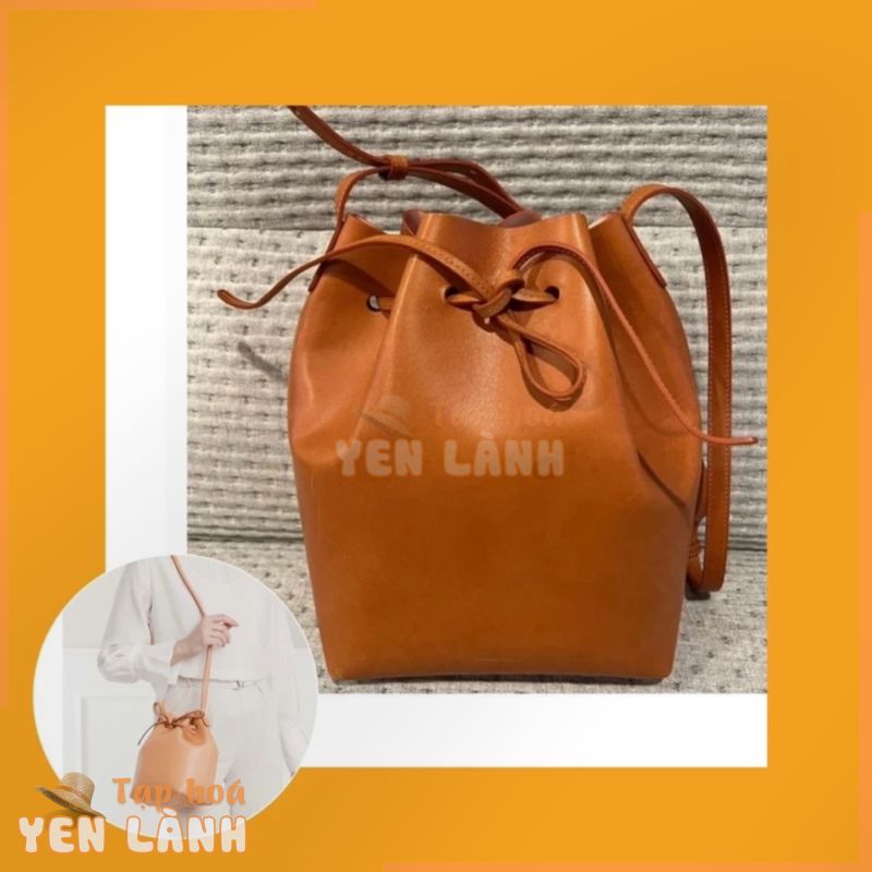 TNS – Túi bucket Mansur Gavriel mini bucket bag-nâu vàng