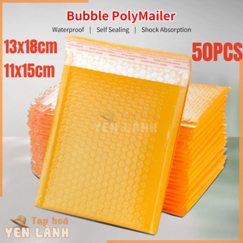 Bong Bóng Bưu Phẩm Đệm Vận Chuyển Túi Bao Thư Poly Bưu Phẩm Tự Cói Gửi Thư Tặng Túi 50 Gói