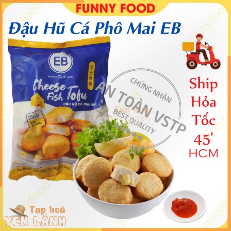 Đậu Hũ Cá Phô Mai EB – Viên Thả Lẩu, Chiên Nhập Khẩu Từ Malaysia Túi 500g FunnyFood