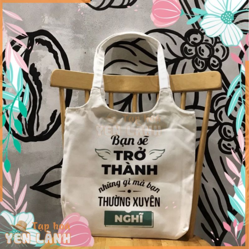 Túi tote, vải canvas 100% poli cao cấp, phong cách thời trang ulzzang, có khoá miệng xịn xò BẠN SẼ THÀNH CÔNG