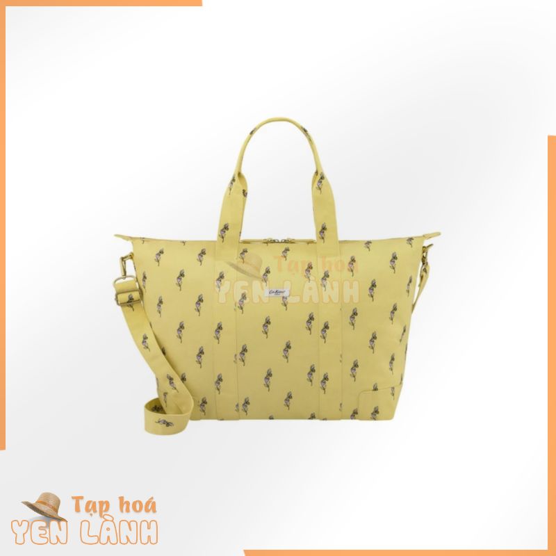 Cath Kidston – Túi du lịch xếp gọn/Foldaway Overnight Bag – Bee & Heart – Yellow -1047400