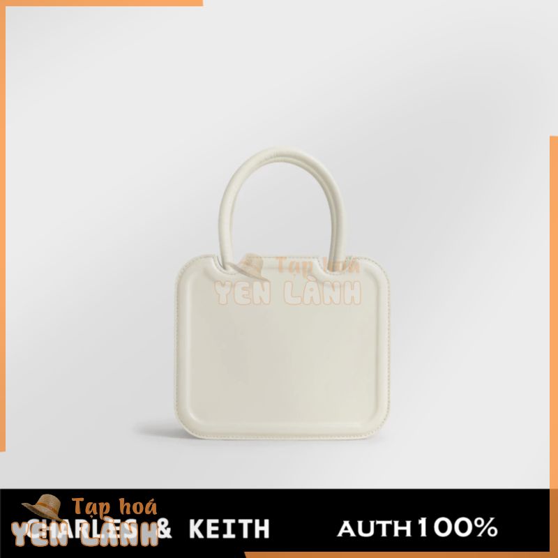 Charles & KEITH Túi xách đeo vai hai quai Perline Double Handle mang phong cách điêu khắc.