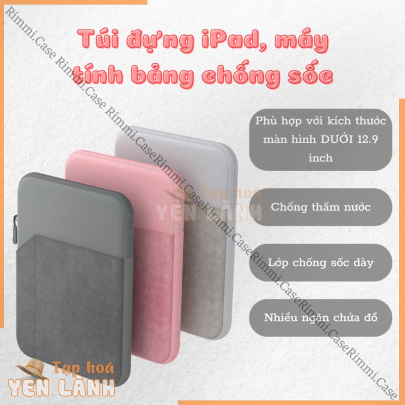 Túi đựng iPad chống sốc, nhiều ngăn – Túi đựng cho iPad Gen 5/6/7/8, Mini, Air 1/2/3/4, Pro 11, Pro 12.9