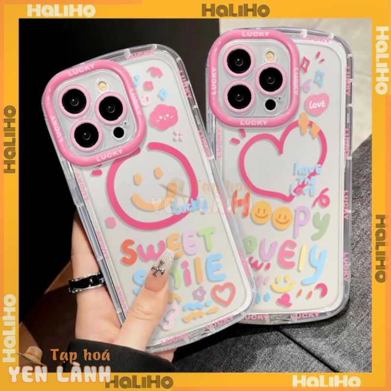 Ốp lưng iPhone 15 Pro Max Vỏ iPhone Sáng Bóng Trong Suốt Túi Khí Chống Sốc Mềm TPU Hạnh Phúc Màu Hồng Tình Yêu Tiếng Anh Tương Thích Với iPhone 14 Pro Max 13 Pro Max 12 11 XR XS MAX 7 8Plus