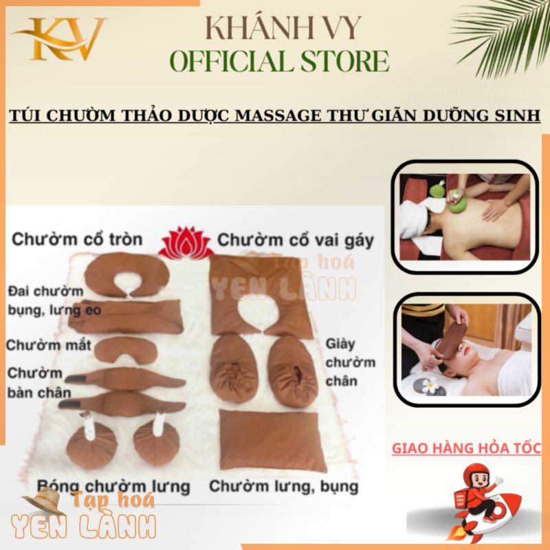 Túi Chườm Thảo Dược Dưỡng Sinh | Giảm Đau Mỏi Thư Giãn Massage Cổ Vai Gáy | Đa Năng Dùng Cho Gia Đình Spa TMV