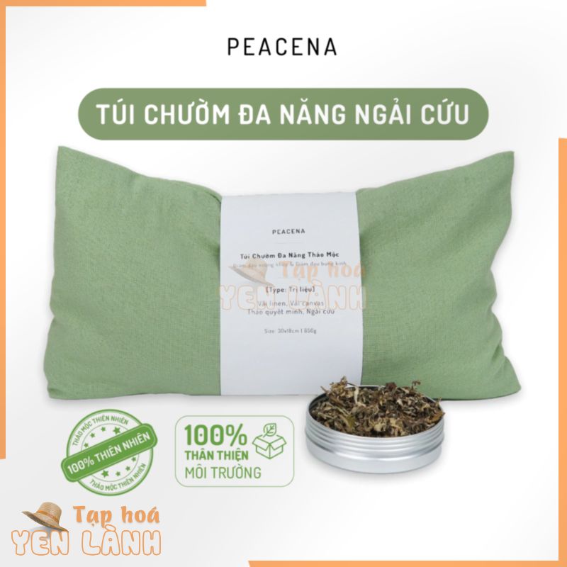 Túi chườm Đa năng Thảo Mộc NGẢI CỨU Tây Bắc giảm đau bụng kinh, giảm đau cổ vai gáy, thắt lưng chỉ 15 phút | Peacena